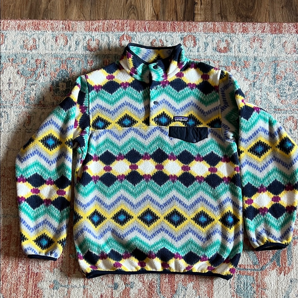 Patagonia Lightweight Synchilla Fleece Pullover in Timber Twist Aztec Size M